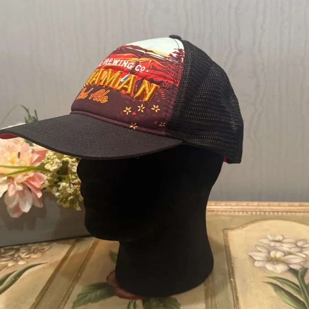 Kona Brewing Company Lavaman Red Ale Snapback Mesh Trucker Cap Hat Aloha Hawaii
